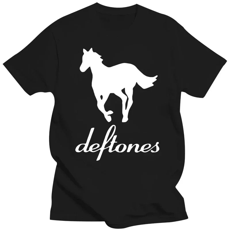 Horror Deftones Skull T Shirt Men Harajuku Gothic Black Tee Shirt Summer Boys Girls Streetwear Japanese Vintage Loose T-shirts