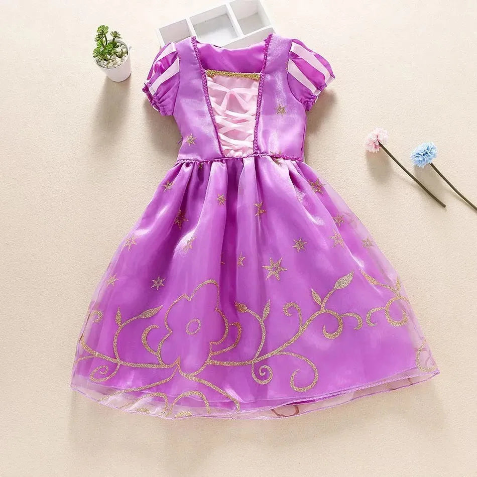 Girls Princess Dress Kids Cinderella Snow White Aurora Sofia Rapunzel Cinderella Halloween Costume Children Birthday Party Dress