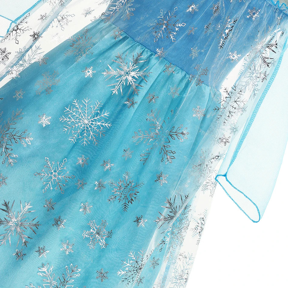 Girls Snow Queen Elsa Kids Costumes For Girl 2024 Carnival Party Prom Gown Robe-Playing Children Clothing Frozen Princess Dress