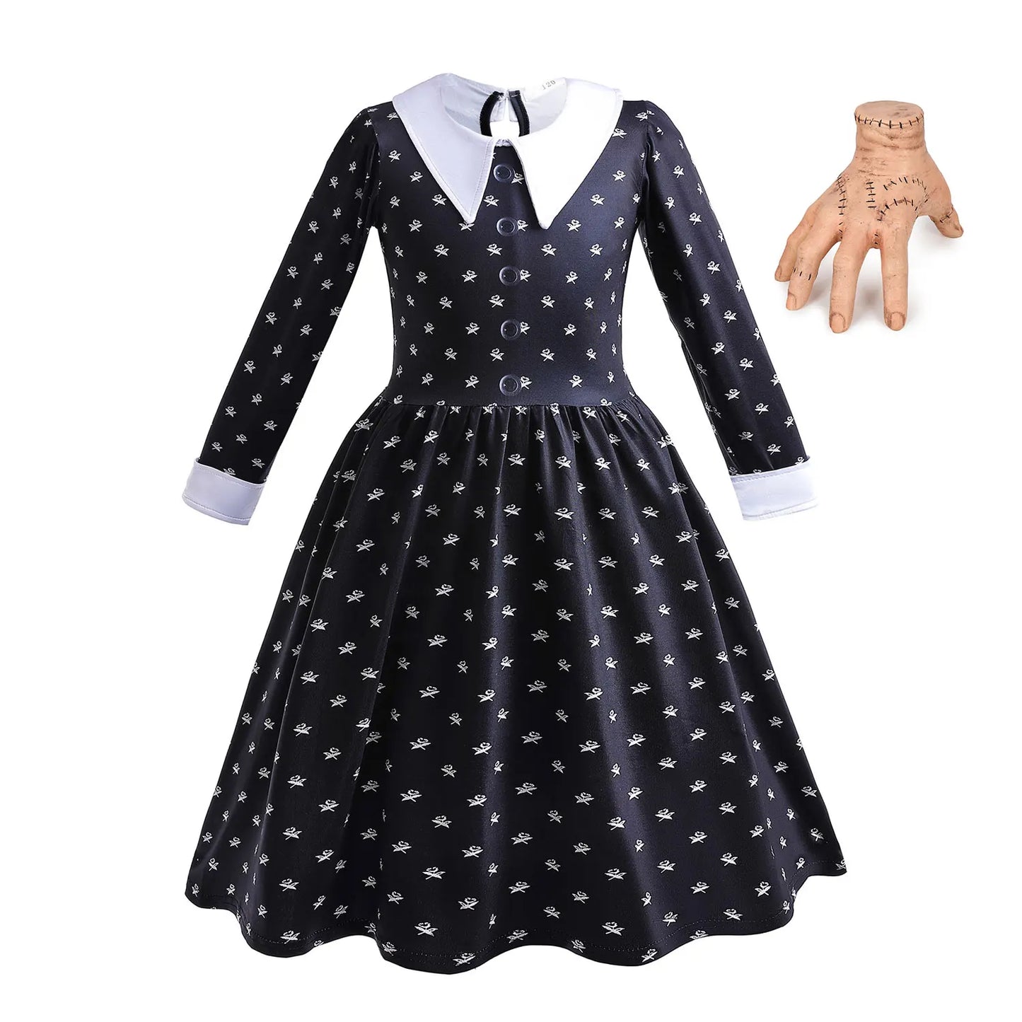 Vinagte Gothic Black Dress Girls Wednesday TV Series Role Playing Costume Toddler Halloween Addams Weirdo Family Cosplay Apparel