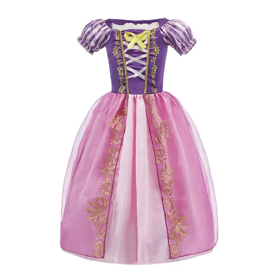 Kids Princess Costume Children Elsa Anna Halloween Dress Girl Jasmine Moana Dinner Dress Rapunzel Mermaid Pageant Disguise 3-10Y