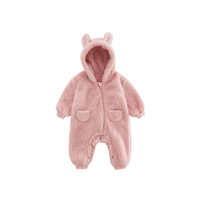 0-2Y Newborn Baby Rompers Spring Autumn Warm Fleece Baby Boys Costume Baby Girls Clothing Animal Overall Baby Outwear Jumpsuits