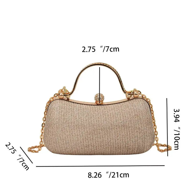 Chain Evening Bag Dinner Shoulder Bag for Women Handbag - Fashion Crossbody Bags Vintage Underarm Bag Satchel