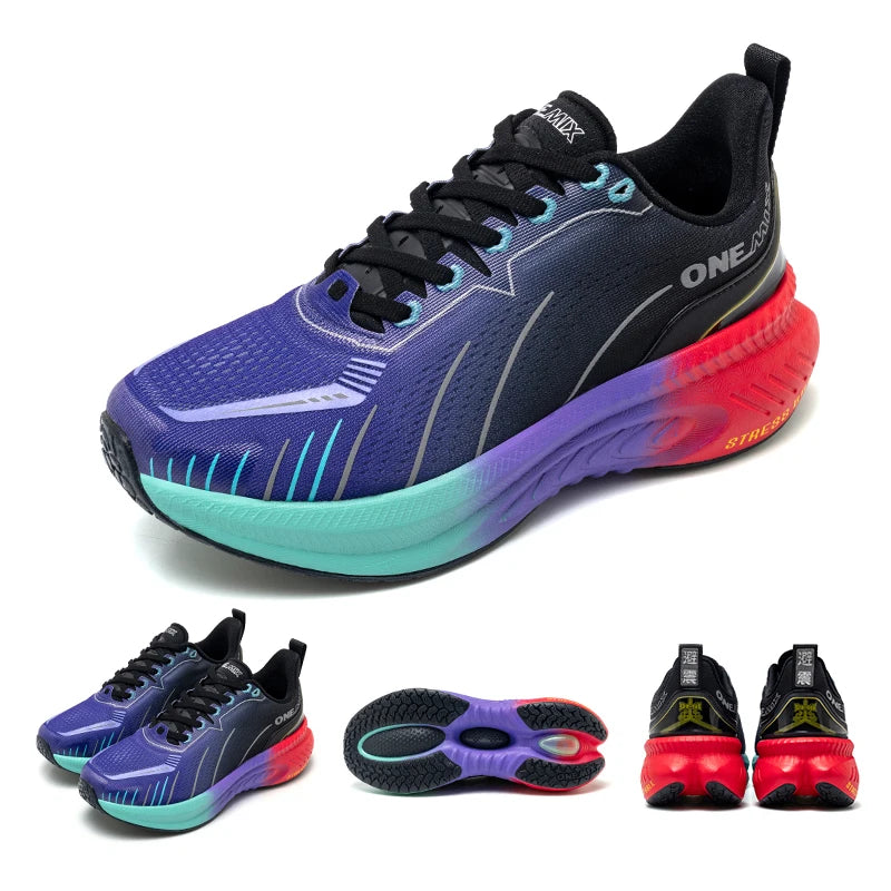 ONEMIX New Cushioning Running Shoes For Men Suitable Heavy Runners Lace Up Sports Women Non-slip Outdoor Athletic Male Sneakers