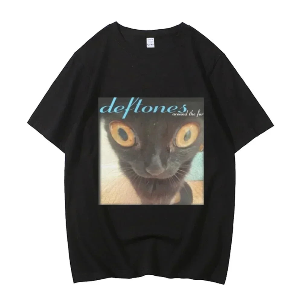 Horror Deftones Skull T Shirt Men Harajuku Gothic Black Tee Shirt Summer Boys Girls Streetwear Japanese Vintage Loose T-shirts