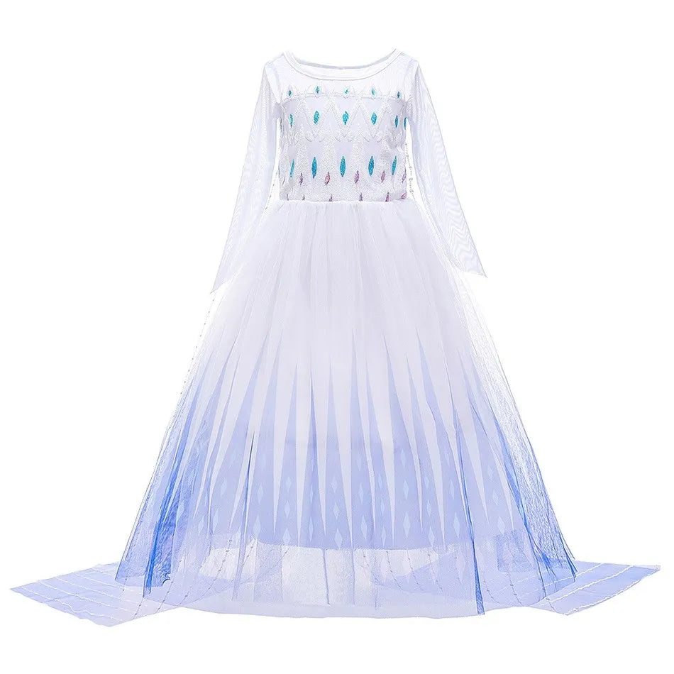 Girls Jasmine Princess Dress Children Elsa Anna Bella Rapunzel Mermaid Costume Kids Snow White Cinderella Aurora Dress