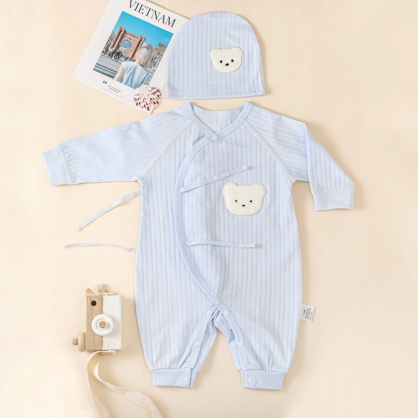 Boys Girls One Piece Outfit  100% Cotton Newborn Baby Long Sleeve Romper Infant Solid Knitting Thin Jumpsuit For Seasons